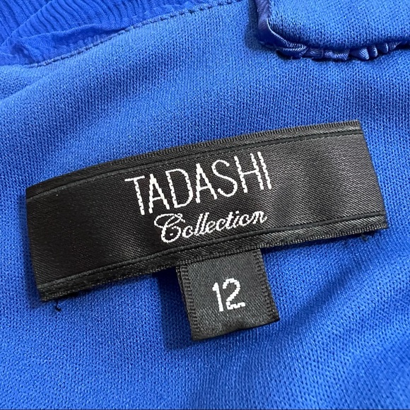 Tadashi Collection Royal Blue Silk Cocktail Dress SZ 12 - Picture 9 of 14
